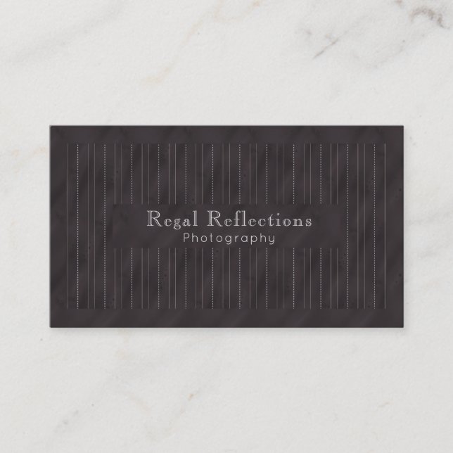 Minimalistic PinStripes (Charcoal) Business Card (Front)