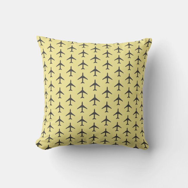 Minimalistic Plane Aeroplane Aviation Fly Cushion (Front)
