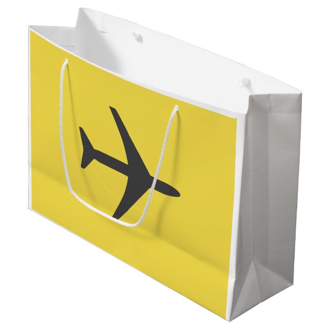 Minimalistic Plane Aeroplane Aviation Fly Large Gift Bag (Front Angled)