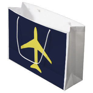 Minimalistic Plane Aeroplane Aviation Fly Large Gift Bag