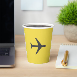 Minimalistic Plane Aeroplane Aviation Fly Paper Cups