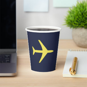 Minimalistic Plane Aeroplane Aviation Fly Paper Cups