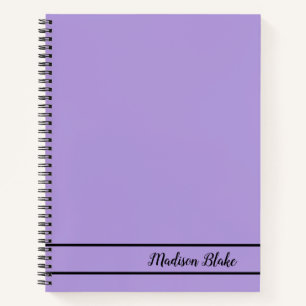 Minimalistic Purple Pastel Customisable Name Notebook