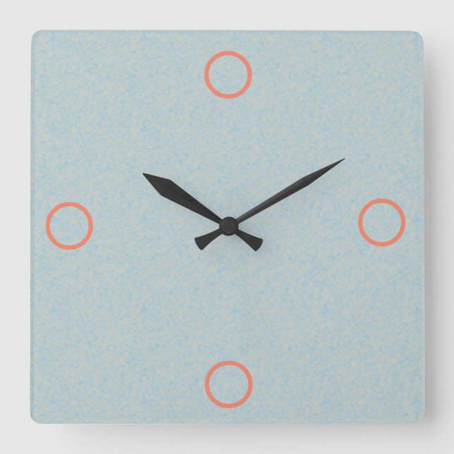 Minimalistic Quarterly Digits on any Colour Square Wall Clock (Front)