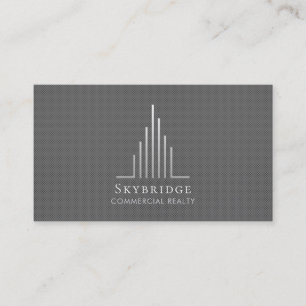 Minimalistic Real Estate Logo   Gray Carbon Fiber Business Card