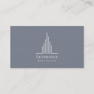 Minimalistic Real Estate Logo (Roman Silver) Busin Business Card