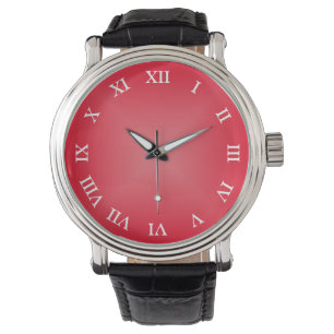 Minimalistic Red Gradient Custom Numeral Watch