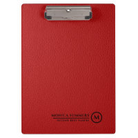 Minimalistic Red Leather Personalised Text