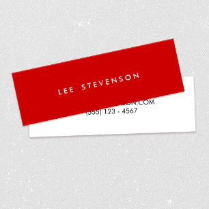 Minimalistic Red Mini Modern Minimalist Mini Business Card
