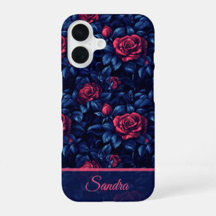 Minimalistic Retirement Gift Rose Flower Name iPhone 16 Case