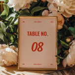 Minimalistic Retro Colours Wedding  Table Number<br><div class="desc">Minimalistic Retro Colours Wedding Table Number. Add your wedding date,  bride and groom names,  and your table numbers to the card. Please message the designer if you'd like to make changes to the design.</div>