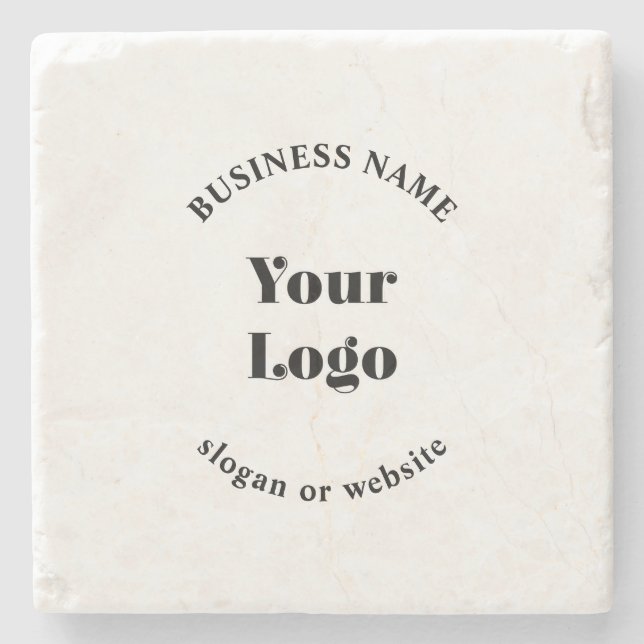 Minimalistic Retro-Modern Template for Your Logo Stone Coaster (Front)