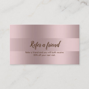 Minimalistic Roose-Gold Stripes Referral Card