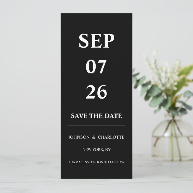 Minimalistic Save The Date Card (Standing Front)