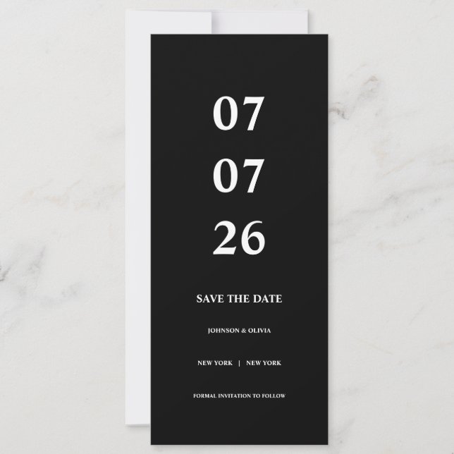 Minimalistic Save The Date Card (Front)