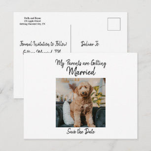 Minimalistic Save the Date from the Dog Announcement Postcard