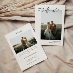 Minimalistic Script 2-Photo Elopement Reception Invitation