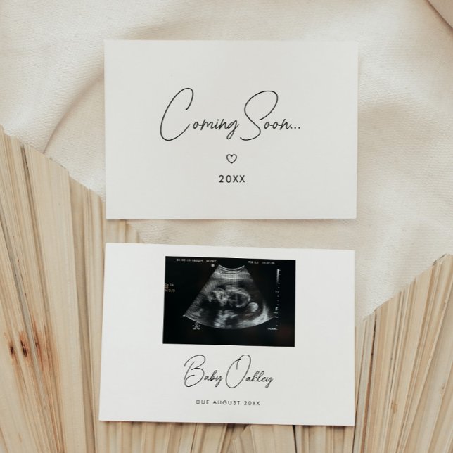 Minimalistic Script "Coming Soon" Baby Pregnancy Announcement (Creator Uploaded)