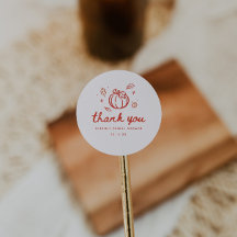 Minimalistic Script Fall Bridal Shower Thank You