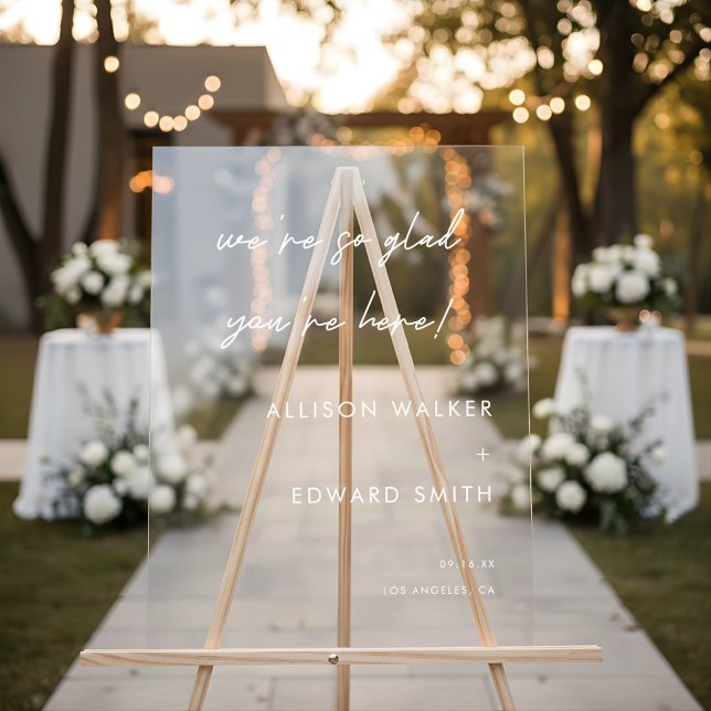 Minimalistic Script Lettering Wedding Welcome Acrylic Sign (Creator Uploaded)