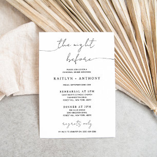 Minimalistic Script Wedding Rehearsal Dinner Invitation