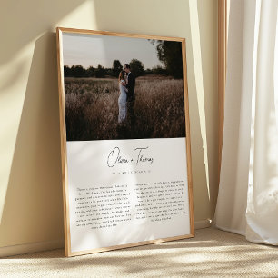 Minimalistic Script Wedding Vows & Photo Poster