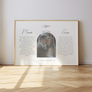 Minimalistic Script Wedding Vows w/ Photo Arch Poster
