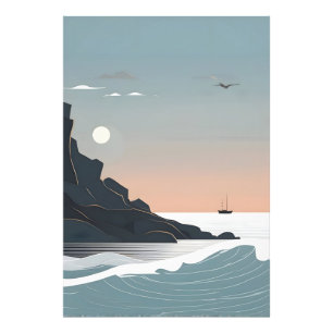 Minimalistic sea art photo print