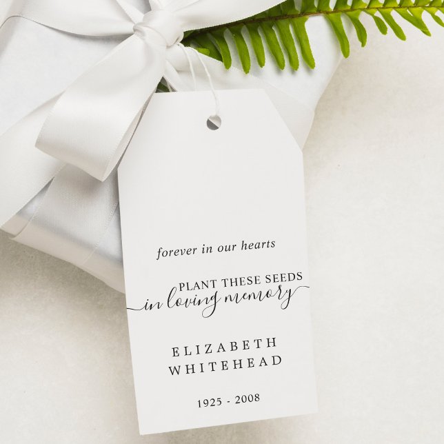 Minimalistic Seed Packet Memorial Funeral Gift Tags (Creator Uploaded)