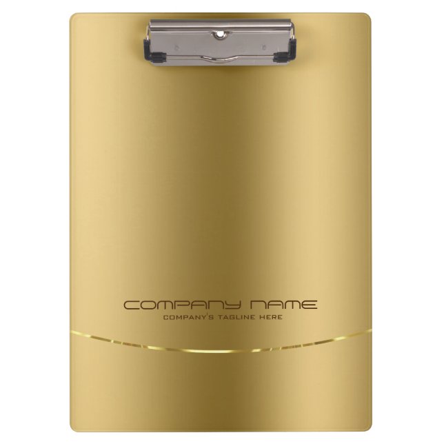 Minimalistic Shiny Faux Gold Background Clipboard (Front)