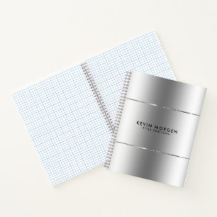 Minimalistic Shiny Stainless-Steel Look Notebook