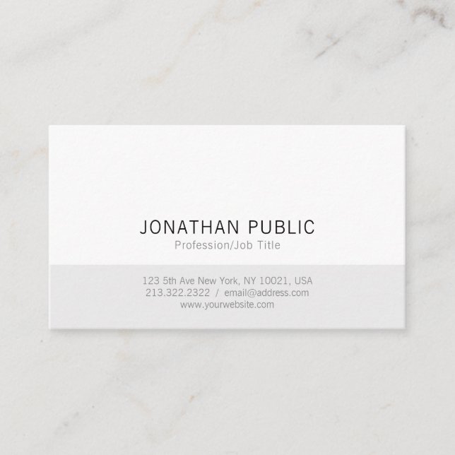Minimalistic Simple Design Professional Modern Business Card (Front)