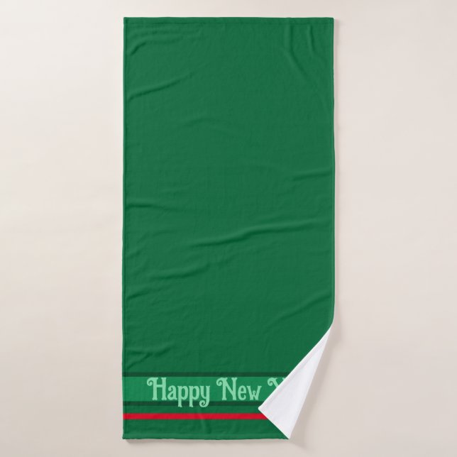 Minimalistic simple plain beautiful green colour bath towel set (Bath Towel)