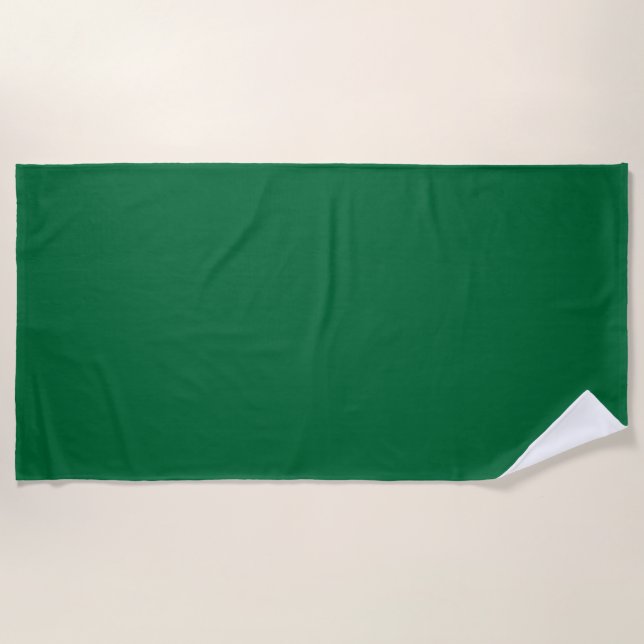Minimalistic simple plain beautiful green colour beach towel (Front)