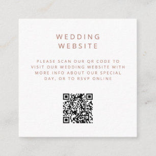 Minimalistic simple QR Code wedding website Enclosure Card