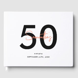 Minimalistic Simple Script Birthday Guest Book