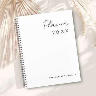 Minimalistic Simple Script Writing Months Family Planner