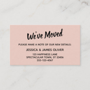 Minimalistic Simple We've Moved Blush Pink Card