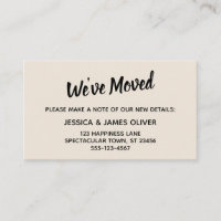 Minimalistic Simple We've Moved Cream Card