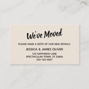 Minimalistic Simple We've Moved Cream Card