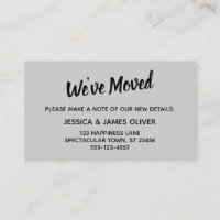 Minimalistic Simple We've Moved Light Grey Card