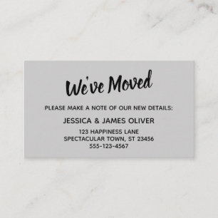 Minimalistic Simple We've Moved Light Grey Card