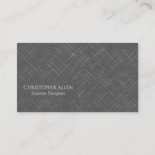 Minimalistic Sketchy Stripes Dark Grey Business Card