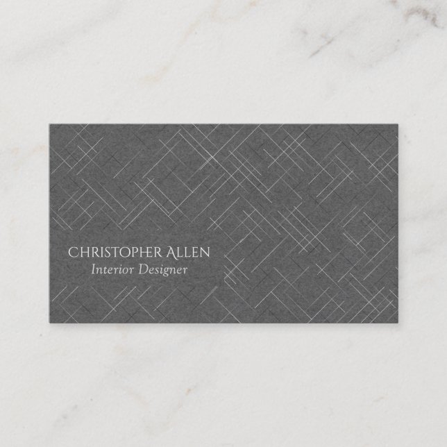 Minimalistic Sketchy Stripes | Dark Grey Business Card (Front)