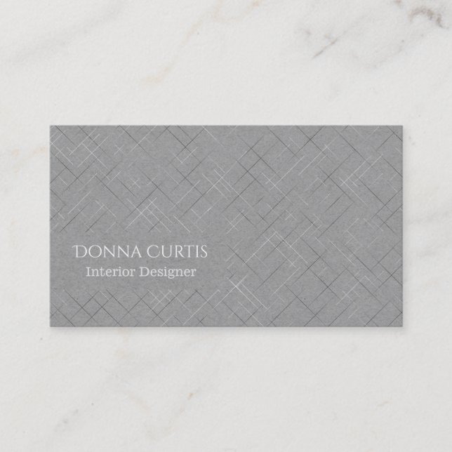 Minimalistic Sketchy Stripes | Med. Grey Business Card (Front)