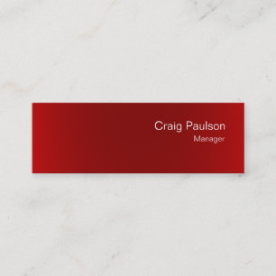 Minimalistic Skinny White Red Clean Business Card