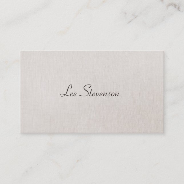 Minimalistic Soft Linen Business Card (Front)