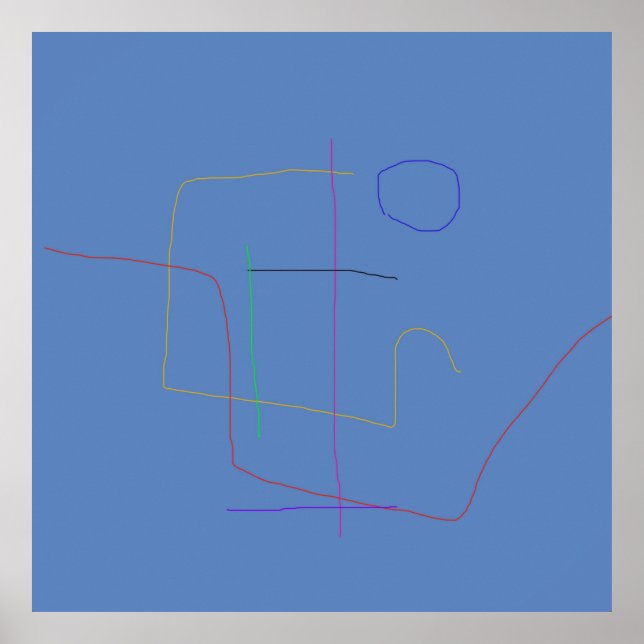 Minimalistic Solid Blue Background Poster (Front)
