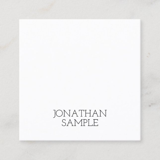 Minimalistic Square Design Modern Elegant Plain Business Card (Front)