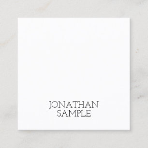 Minimalistic Square Design Modern Elegant Plain Square Business Card